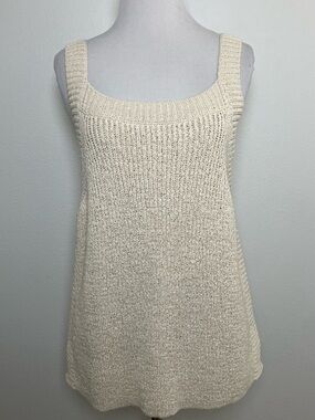 J. Crew | Cream Knit Lightweight Square Neck Tank Top